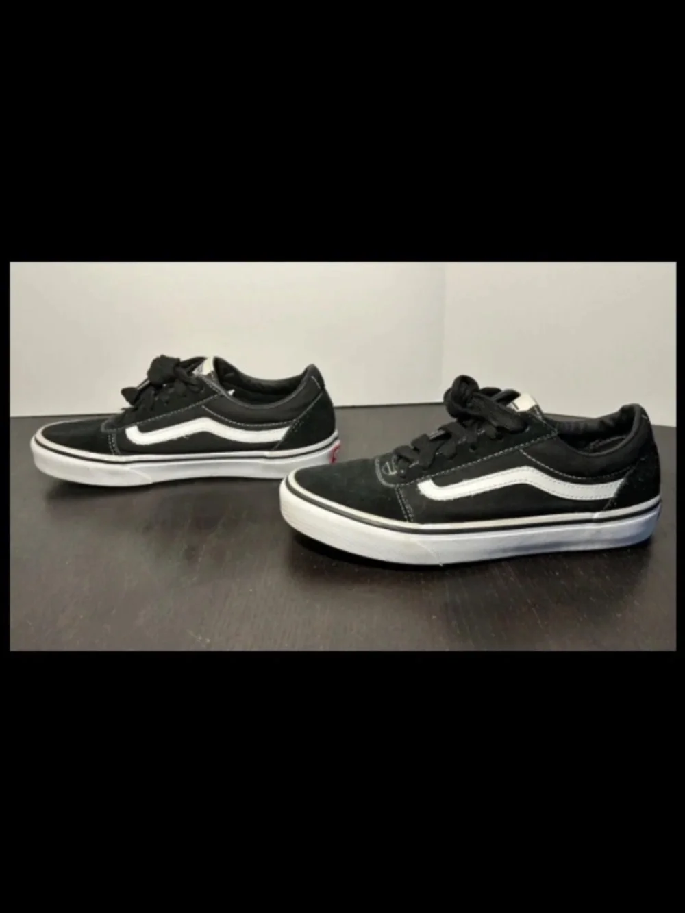 Vans Off The Wall Old Skool Black Suede Skateboarding Shoes SneakersYouth Size 5